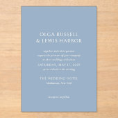 オルガダスティブルーモダン結婚ズ アクリル招待状 (正面)