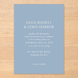 オルガダスティブルーモダン結婚ズ アクリル招待状