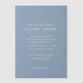 オルガダスティブルーモダン結婚ズ ベラム紙招待状 (正面)