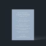 オルガダスティブルーモダン結婚ズ メニュー<br><div class="desc">結婚のモダンフォントとクリーンでシンプルデザインのを備えたはっきりしたのメニュー</div>