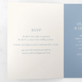 オルガダスティブルーモダン結婚ズ 三つ折り招待状 (内部最初)