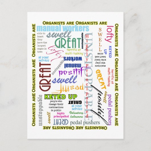 オルガニストは全てはがき ポストカード (正面)