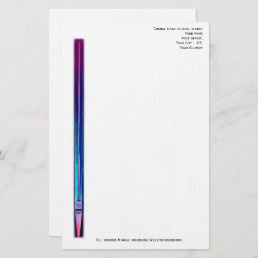 オルガニストまたは教会ミュージシャンのレターヘッド 便箋 (正面/裏面)