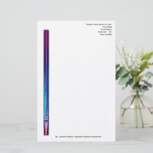 オルガニストまたは教会ミュージシャンのレターヘッド 便箋 (スタンド正面)