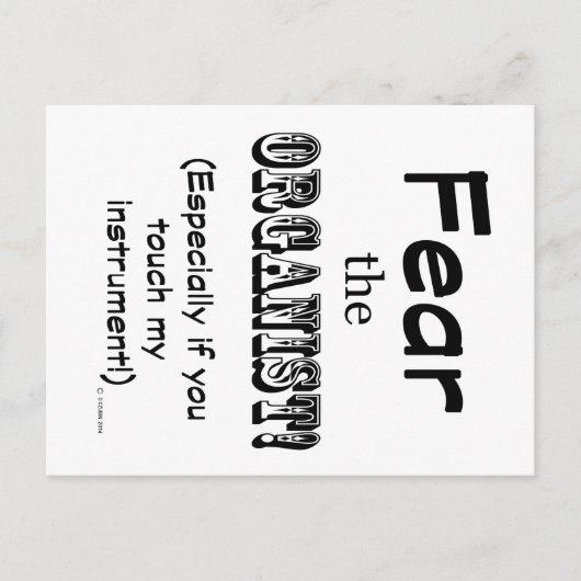 オルガニストを恐れる ポストカード (正面)