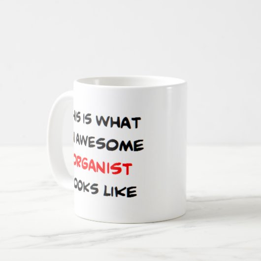 オルガニスト素晴らし、 コーヒーマグカップ (正面左)