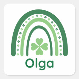 オルガネームクローバーボホーレインボー スクエアシール