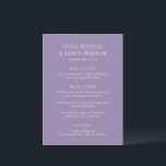 オルガパープルモダン結婚ズ メニュー<br><div class="desc">結婚のモダンフォントとクリーンでシンプルデザインのを備えたはっきりしたのメニュー</div>