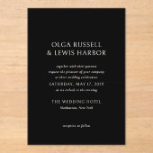 オルガブラックモダン結婚ズ アクリル招待状 (正面)