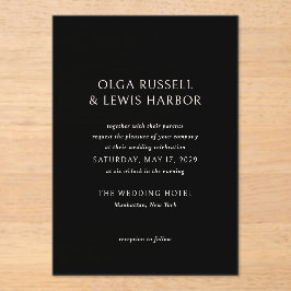 オルガブラックモダン結婚ズ アクリル招待状