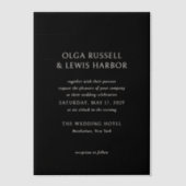 オルガブラックモダン結婚ズ ベラム紙招待状 (正面)