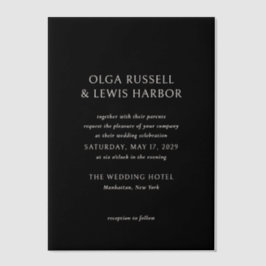 オルガブラックモダン結婚ズ ベラム紙招待状