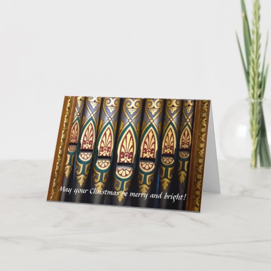 オルガンかわいらしパイプのクリスマスカード シーズンカード (正面)