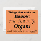 オルガンで幸せになる ポストカード (正面/裏面)
