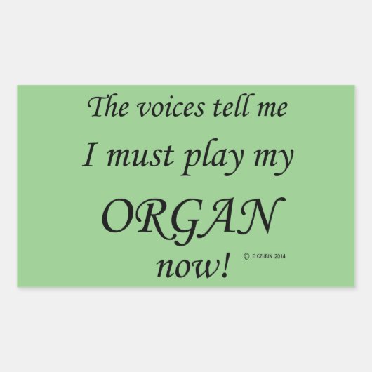 オルガンの声は遊長方形貼り 長方形シール (正面)