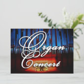 オルガンコンサートの招待-青いファサードの風景 招待状 (スタンド正面)
