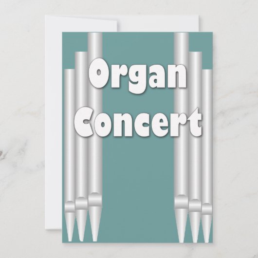 オルガンコンサート招待ティール(緑がかった色)管 招待状 (正面)