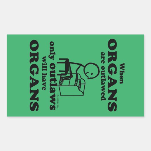 オルガンズアウトレイド長方形ステッカー 長方形シール (正面)