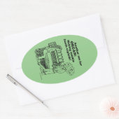 オルガンゾンビ爆発オーバルステッカー 楕円形シール (封筒)