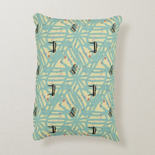 オルガンテープパターングラフィティアクセントピロー アクセントクッション (裏面(縦))