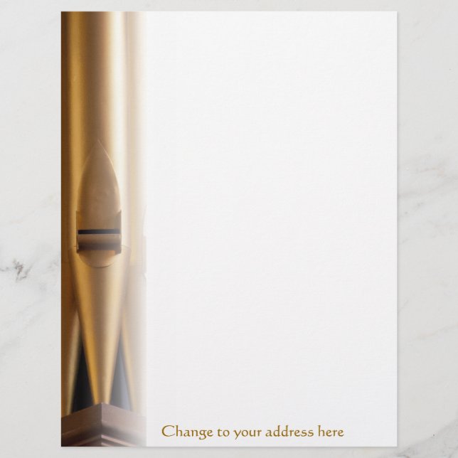 オルガンパイプのヘッダー付アドレス入り便箋 レターヘッド (正面)