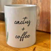 オルガンパイプサボテンとコーヒーウォーター色マグカップ コーヒーマグカップ