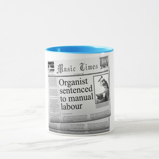 オルガン奏者の見出し(イギリスのスペリング) -マグ マグカップ (中央)