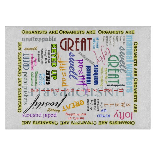 オルガン奏者はすべてまな板です カッティングボード (正面)