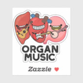 オルガン音楽おもしろい解剖学体Parts Pun シール (シート)
