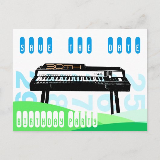 オルガン30歳の誕生日パーティー保存日 案内ポストカード (正面)