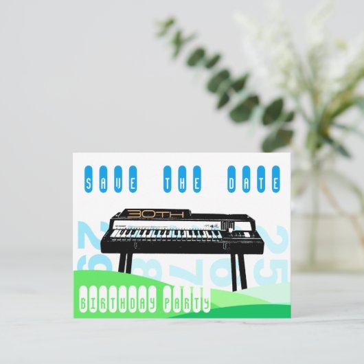 オルガン30歳の誕生日パーティー保存日 案内ポストカード (スタンド正面)