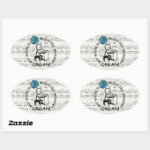 オルガン – ワールドのまわりにリボルブオーバルステッカー 楕円形シール (シート)