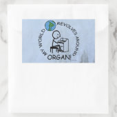 オルガン – ワールドのまわりに回転シール 長方形シール (バッグ)