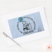 オルガン – ワールドのまわりに回転シール 長方形シール (封筒)