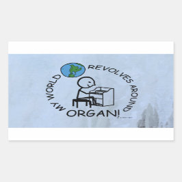 オルガン – ワールドのまわりに回転シール 長方形シール