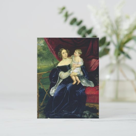 オルガ・イワノヴナ・オルロフ伯爵夫人と娘 ポストカード (スタンド正面)