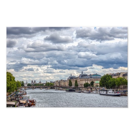 オルセー川とセーヌ川 – パリ，フランス フォトプリント            (正面)