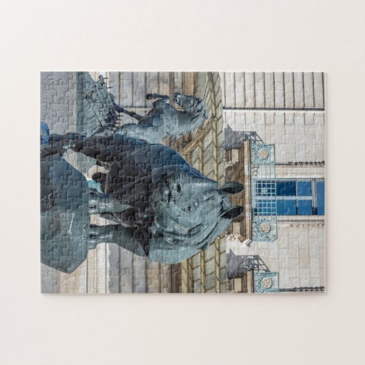 オルセー美術館の前のサイ – パリ ジグソーパズル (横)