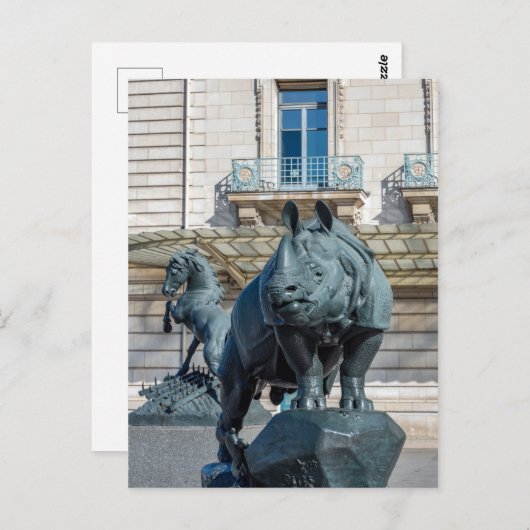 オルセー美術館の前のサイ – パリ ポストカード (正面/裏面)