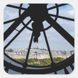 オルセー美術館の巨大なガラス時計 - パリ スクエアシール