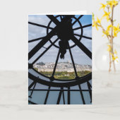 オルセー美術館の巨大ガラス時計 – パリ カード (黄色い花)