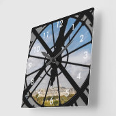 オルセー美術館の巨大ガラス時計 – パリ スクエア壁時計 (傾斜)