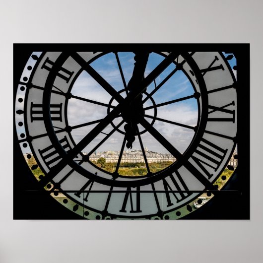 オルセー美術館の巨大ガラス時計 – パリ ポスター (正面)