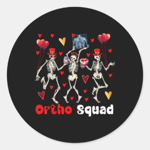 オルソスクワッドスリーバレンタインデー骨格かわいいH ラウンドシール
