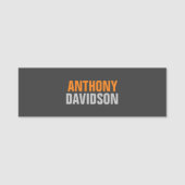 オルタナティブパーフェクトキュートグレーオレンジはっきりした文字 名札 (正面)