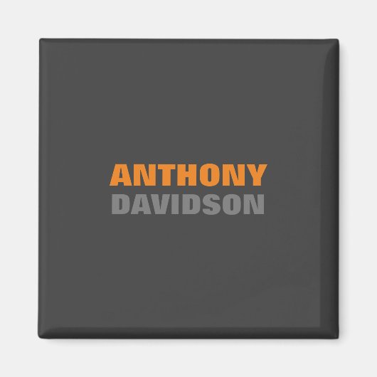 オルタナティブ パーフェクト サイズ グレー オレンジ ボールド テキスト マグネット (正面)