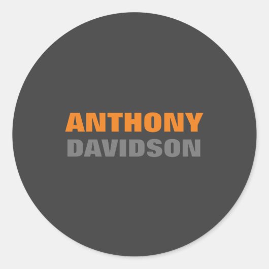 オルタナティブ パーフェクト サイズ グレー オレンジ ボールド テキスト ラウンドシール (正面)