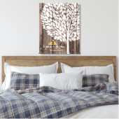 オルタナ結婚スのゲストブックのハートツリー黄色 キャンバスプリント (インサイチュ (寝室))