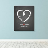 オルタナ結婚スのゲストブックインフィニティハート キャンバスプリント (インサイチュ (ウッドフロア))