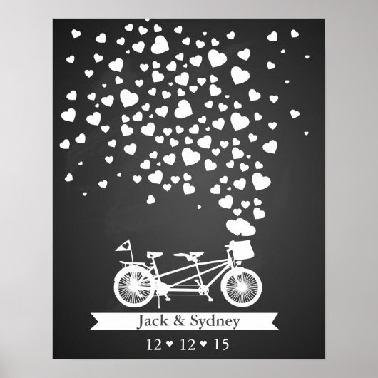 オルタナ結婚スのゲストブックタンデム・チョークボード ポスター (正面)